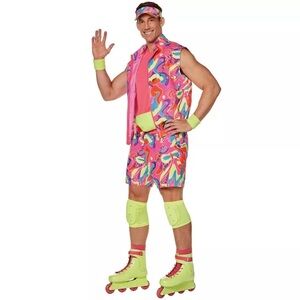 Ken Halloween Barbie Movie Skating Costume Accessories & Blonde Wig - Mens Large